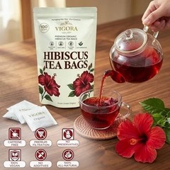 Hibiscus Tea Bags 100 Count – 100% Pure Natural Dried Hibiscus Flowers No Sugar