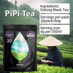 PiPi Tea Organic Oolong Tea Bags – Whole Leaf, 20 Bags (4g Each)-Cortisol &Ca US