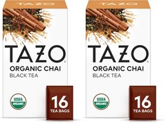 TAZO Tea Bags, Black Tea, Regenerative 32 Bags (Pack of 2), Organic Chai