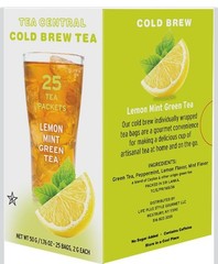 2 PK- Tea Central Cold Brew Tea 🍋 Lemon Mint Green Tea BB: 01/2028