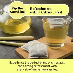 75 Lemongrass Tea Bags, All Natural Relaxing lemongrass Herbal Tea, Diuretic Tea