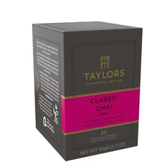 Classic Chai Tea Bags – Warming Black Tea with Cardamom & Cinnamon, 20 Count
