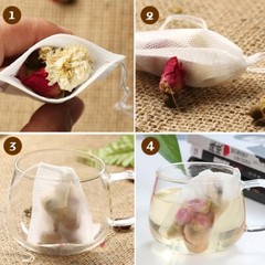 Disposable White Non-Woven EMPTY Tea Bags Drawstring Filter Bags for Spices LOT