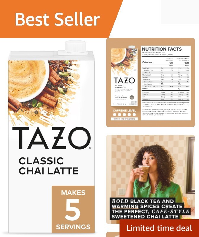 TAZO Classic Chai Latte, Black Tea Concentrate, Easy-to-Serve Caffeinated Cha…