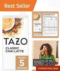 TAZO Classic Chai Latte, Black Tea Concentrate, Easy-to-Serve Caffeinated Cha…