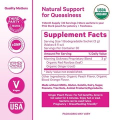 Organic Morning Sickness Tea with Ginger-Peach Flavor – 15 Sachets for Pregnancy