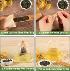 300 Empty Tea Bags Unbleached Drawstring Filter Bags Tea & Coffee 3.54×2.75
