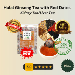 30x Ginseng & Red Date Tea Bags – Herbal Infusion with Goji & Licorice | Halal