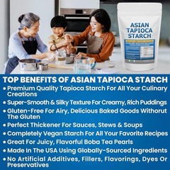 Tapioca Starch (2.5 LB) Gluten-Free GMO-Free for Making Boba Tea Pearls Baking
