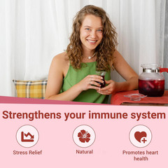 Hibiscus Tea Bags, 100% Natural Hibiscus Flowers Herbal High Blood Pressure Tea