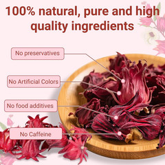 Hibiscus Tea Bags, 100% Natural Hibiscus Flowers Herbal High Blood Pressure Tea