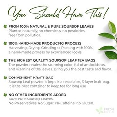 100% Pure Soursop Leaf Powder 4.5oz – Natural Graviola for Tea, Baking, Vegan, N