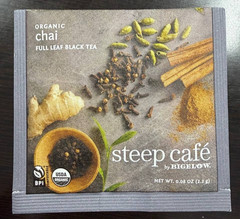Organic 50 Individual SEALED Bags Steep By Bigelow Café Organic CHAI BLACK TEA