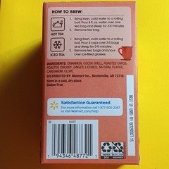 Great Value Chocolate Chai Herbal Tea Bags 20ct 1.55oz Exp 10/29/2027