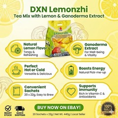 DXN Lemonzhi Instant Lemon Tea Drink with Ganoderma Lingzhi 20 Sachets 22g