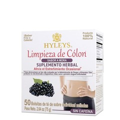 Hyleys Colon Cleanse Tea Blackberry Flavor – 50 Tea Bags (1 Pack)