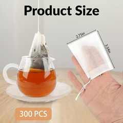 300 Pcs Disposable Tea Bags for Loose Leaf Tea, Food-Grade Tea Filter Sachets