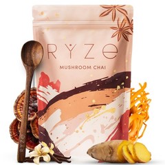 RŸZE Mushroom Chai With 6 Adaptogenic Mushrooms Beverage Powder FREE SHIPPING.