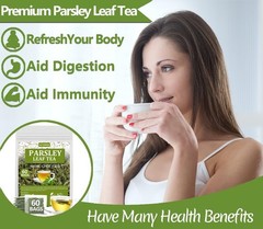 Premium 60 Parsley Tea Bags, Made with 100% Natural Parsley Leaves, Caffeine Fre