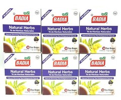 (6 Pack) Badia Natural Herbs Tea 10 Bags Each – Caffeine Free Herbal Slimming