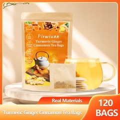 120 Premium Turmeric, Ginger, Cinnamon Blend Tea Bags, Natural No Additive