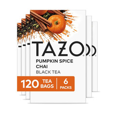 Pumpkin Spice Chai Tea Bags, Black Tea, Holiday Gift For Tea Lovers, 20ct (6pk)