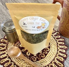 Honey Ginger Loose Leaf Green Tea 1.oz With Ginger Root