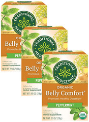Organic Belly Comfort Peppermint Tea, Kosher, Non-Gmo, Caffeine-Free, Compostabl