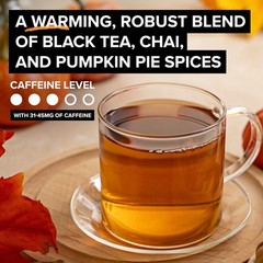 Pumpkin Spice Chai Tea Bags, Black Tea, Holiday Gift For Tea Lovers, 20ct (6pk)