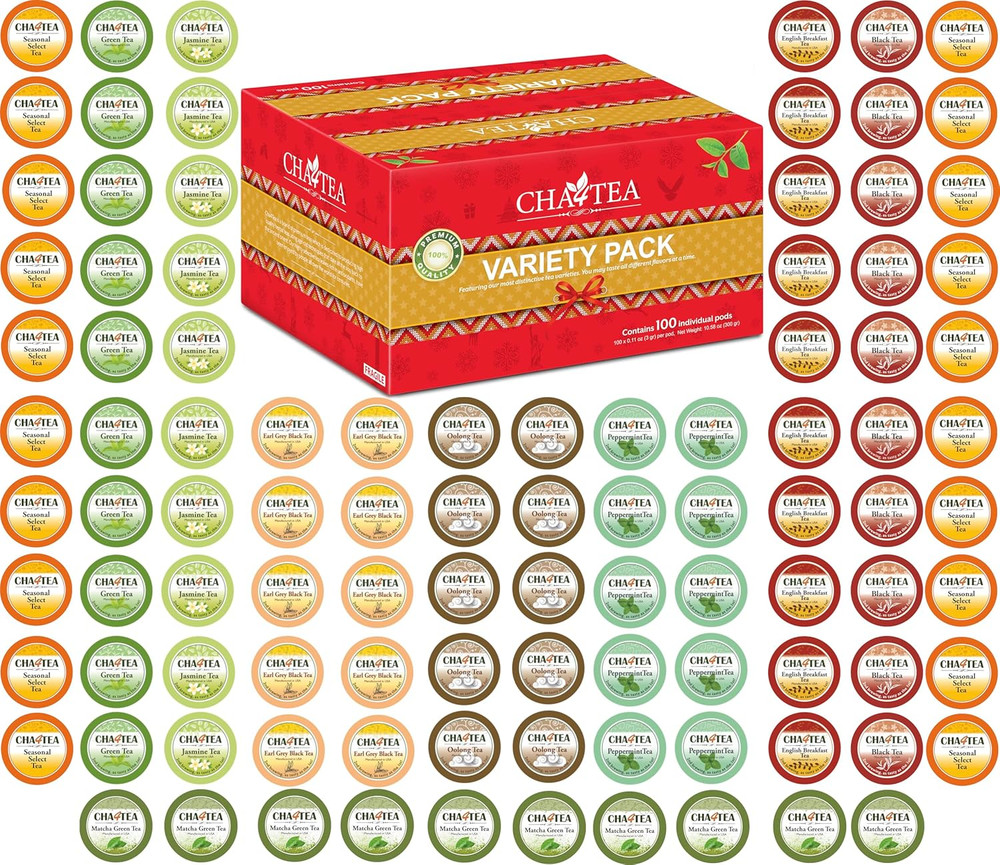 100-Count Variety Pack Tea, Compatible with Keurig Brewers, Includes Green, Blac
