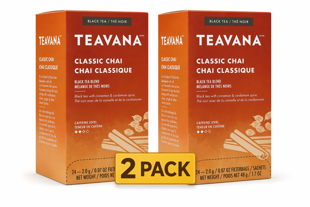 2x Starbucks Teavana Classic Chai Tea 24 Sachets Each Sealed