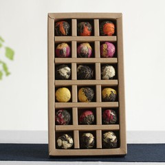 (120g) Raw Tea 18 Pcs Handmade Ball-shaped Assorted Flowers Flowering Pu-erh