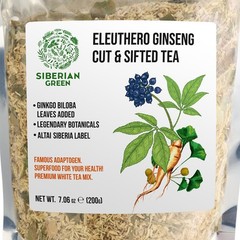 Siberian Ginseng Dried Root Powder 200g (7.06 oz) Eleuthero Tea Cut & Sifted