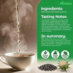 60 Count Premium Milk Thistle Tea Bags 100% Natural Milk Thistle Seed, Liver…