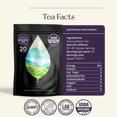 PiPi Tea Organic Oolong Bags – Whole Leaf, 20 (4g Each) 20