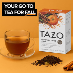 Pumpkin Spice Chai Tea Bags, Black Tea, Holiday Gift For Tea Lovers, 20ct (6pk)