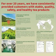 Pure Matcha Powder Green Tea Powder for Latte, Cooking, Baking,100% Natural