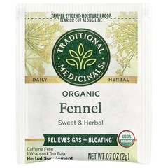 Organic Fennel, Caffeine Free, 16 Wrapped Tea Bags, 1.13 oz (32 g)