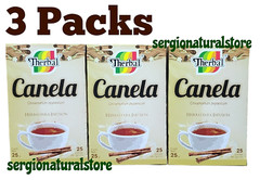 3 Packs Cinnamon Tea / Te de Canela 75 Wrapped Tea Bags Infusion Made in Mexico