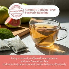 75 Organic Guava Leaf Tea Bags, 100% Pure Guava Tea, DiabeticTea