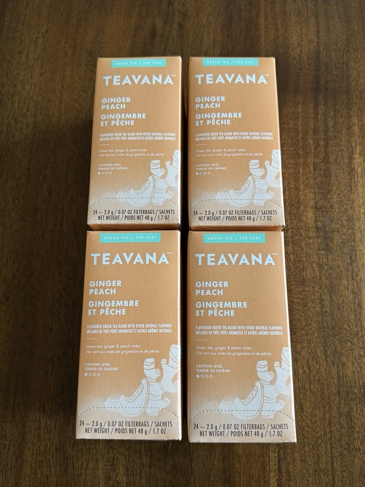 Lot Of 4 Teavana Ginger Peach Green Tea 24ct (READ DESC) Jan/2026