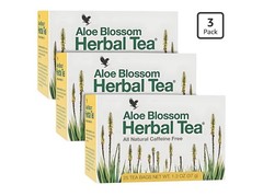 Forever Aloe Blossom Herbal Tea 3 Pack Bagged Caffeine Free Chamomile Ginger