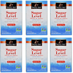 Bravo Tea Sugar Level Herbal Tea 20 pckts Each (Pack of 6)