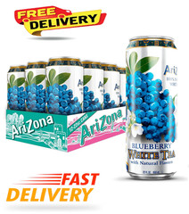 AriZona Blueberry White Tea – Big Can, 22 Fl Oz (Pack of 12)