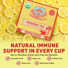 Caffeine Free Organic Rooibos Tea Bags 80 Naturally Sweet Herbal Low Tannin