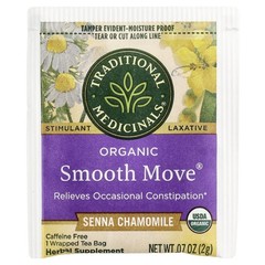 Organic Smooth Move, Senna Chamomile, Caffeine Free, 16 Wrapped Tea Bags, 1.13