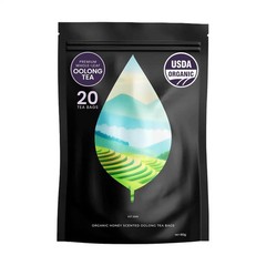 PiPi Tea Organic Oolong Tea Bags – Whole Leaf, 20 Bags (4g Each) – Cortisol & Ca