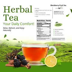 Blackberry Fruit Black Tea | 20 Tea Bags | Naturally Flavored
