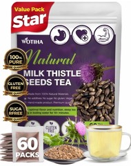 60 Count Premium Milk Thistle Tea Bags 100% Natural Milk Thistle Seed, Liver…
