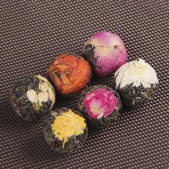 Handmade Ball-shaped Assorted Flowers Flowering Pu-erh Tea Raw 18 Pcs (120g)